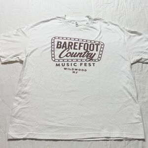 Barefoot Country Music Fest T-Shirt White Wildwood NJ Event Merch Concert Tee